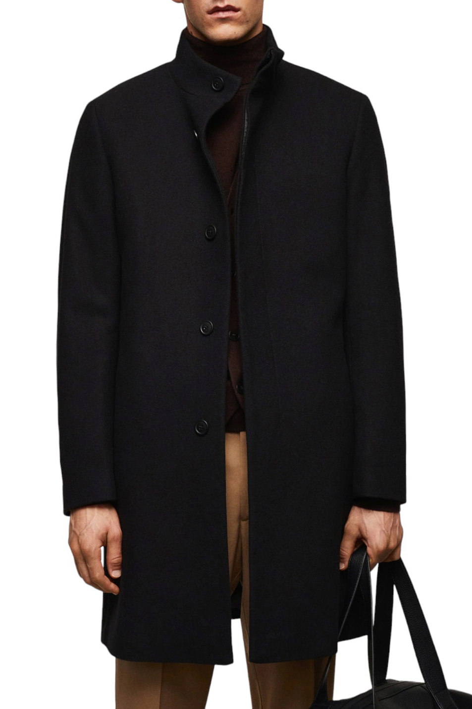 Мужской Mango Man Пальто однотонное FUNNEL (цвет ), артикул 57025950 | Фото 3