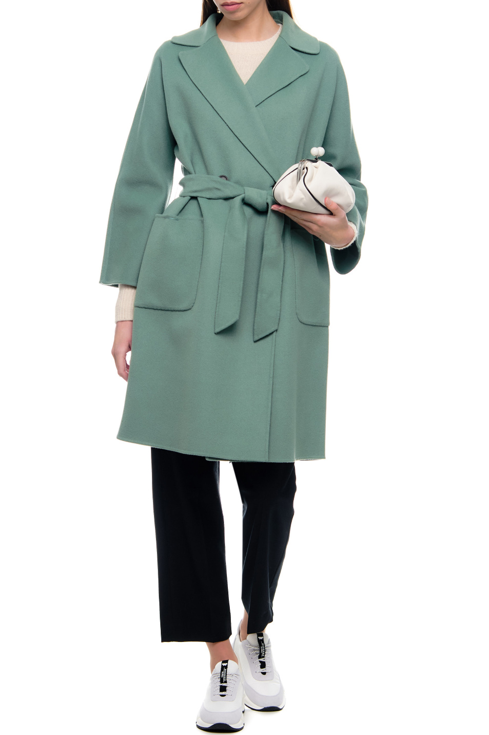 Женский Weekend Max Mara Пальто двубортное SELZ с поясом (цвет ), артикул 2350110337 | Фото 3