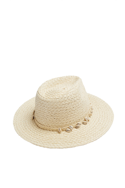 Шляпа с декором в виде ракушек|Основной цвет:Кремовый|Артикул:194896 | Фото 2
