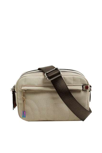 Нейлоновая сумка через плечо|Основной цвет:Бежевый|Артикул:198202 | Фото 1