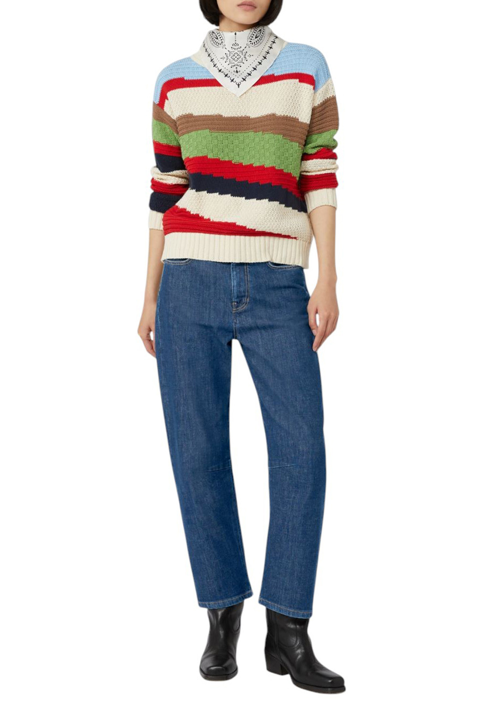 Женский Weekend Max Mara Свитер POLO из смесового хлопка (цвет ), артикул 2525366181 | Фото 2
