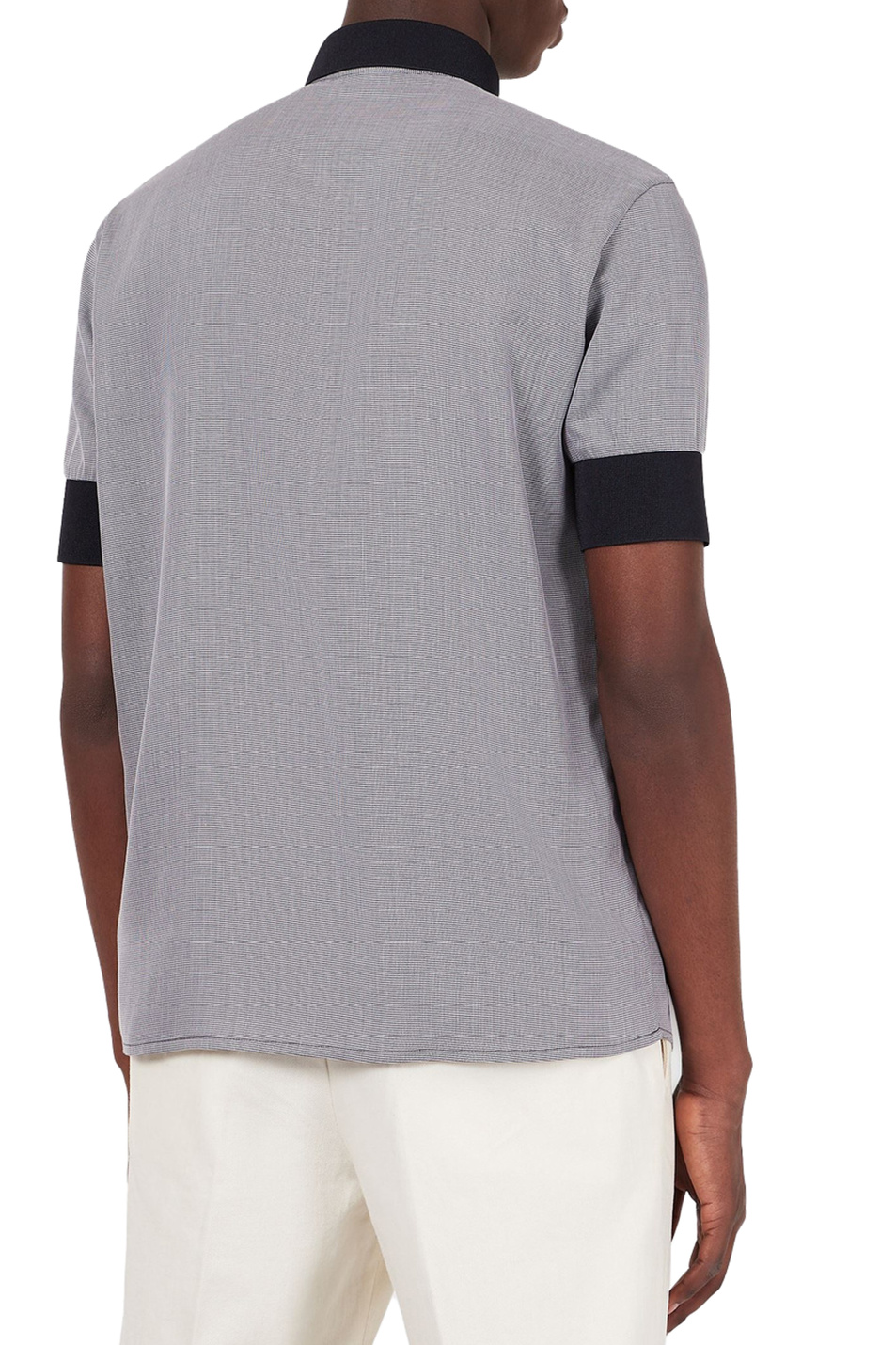 Emporio Armani Рубашка из ткани Tencel с короткими рукавами и жаккардовым микрорельефом (цвет ), артикул 3K1C72-1NA9Z | Фото 4