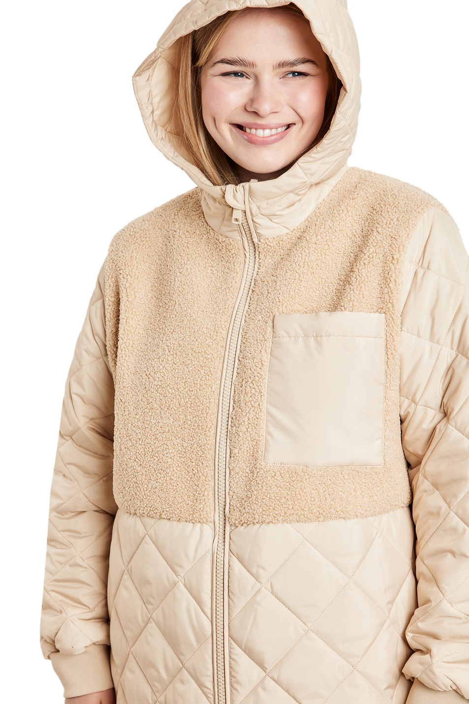 Samoon Стеганое пальто с накладным карманом на груди (цвет ), артикул 150012-21505 | Фото 5