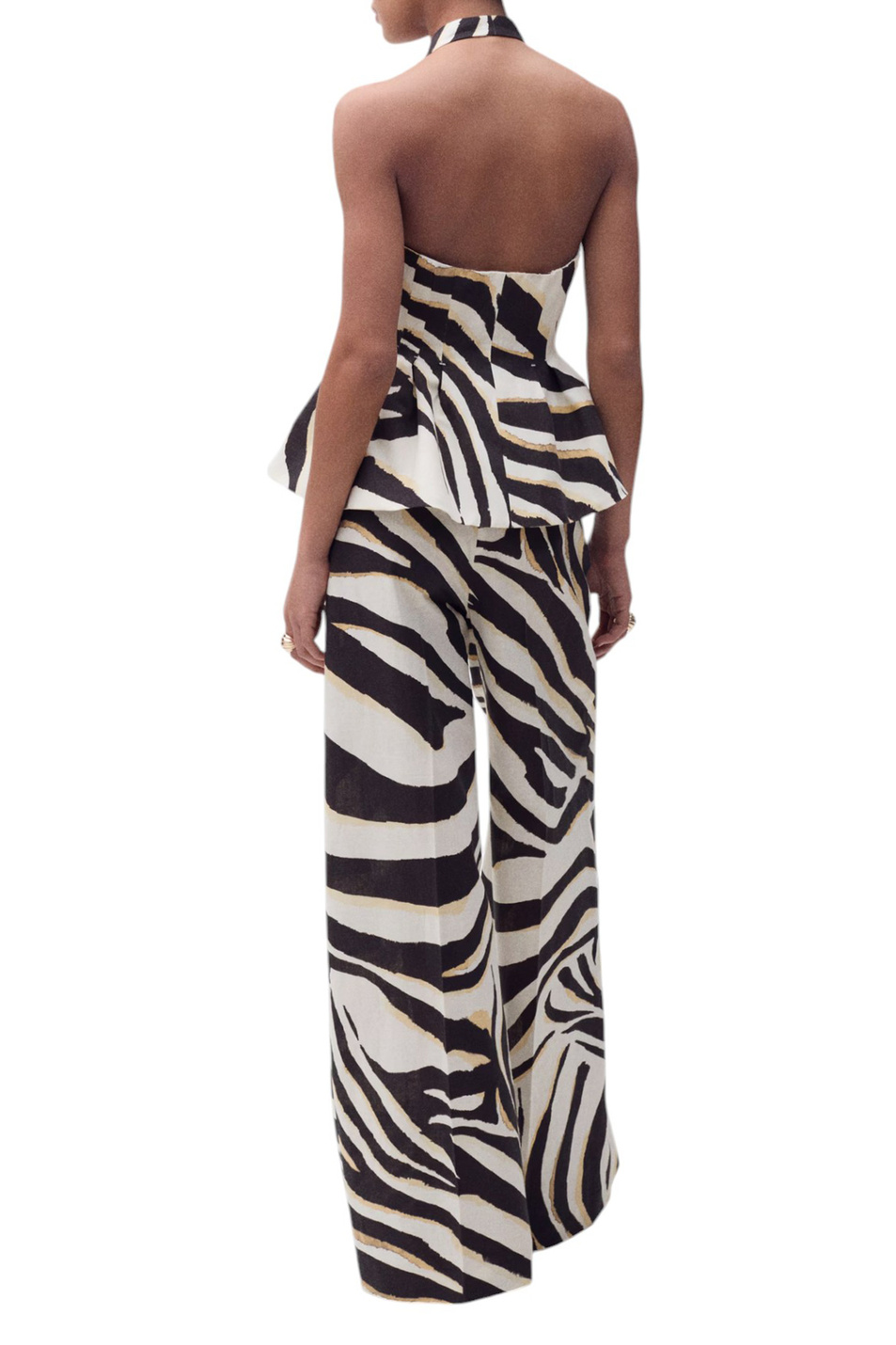 Женский Mango Брюки ZEBRA из льна и хлопка (цвет ), артикул 87025769 | Фото 4