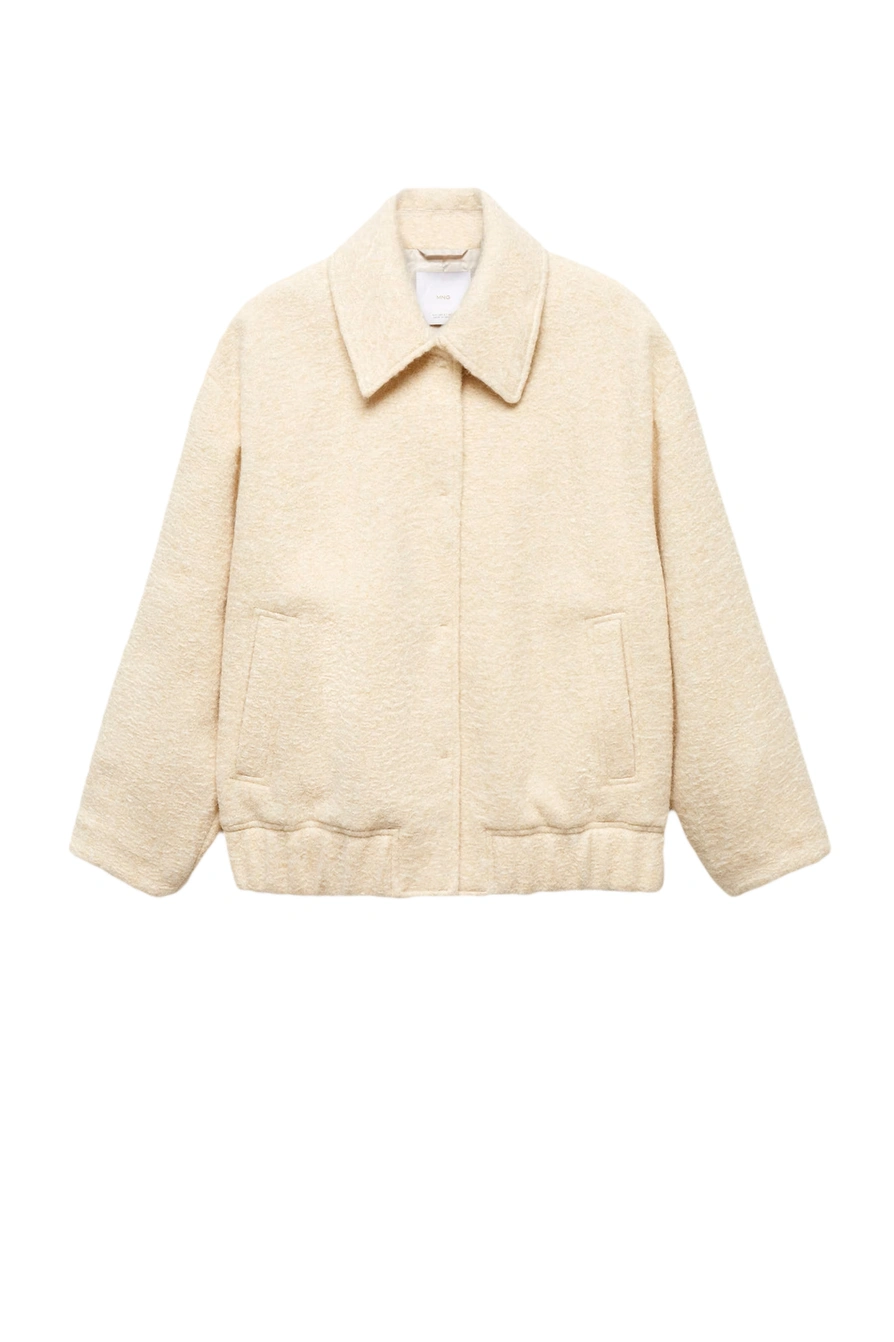 Mango ❤ женская куртка оверсайз pop бежевый цвет, размер