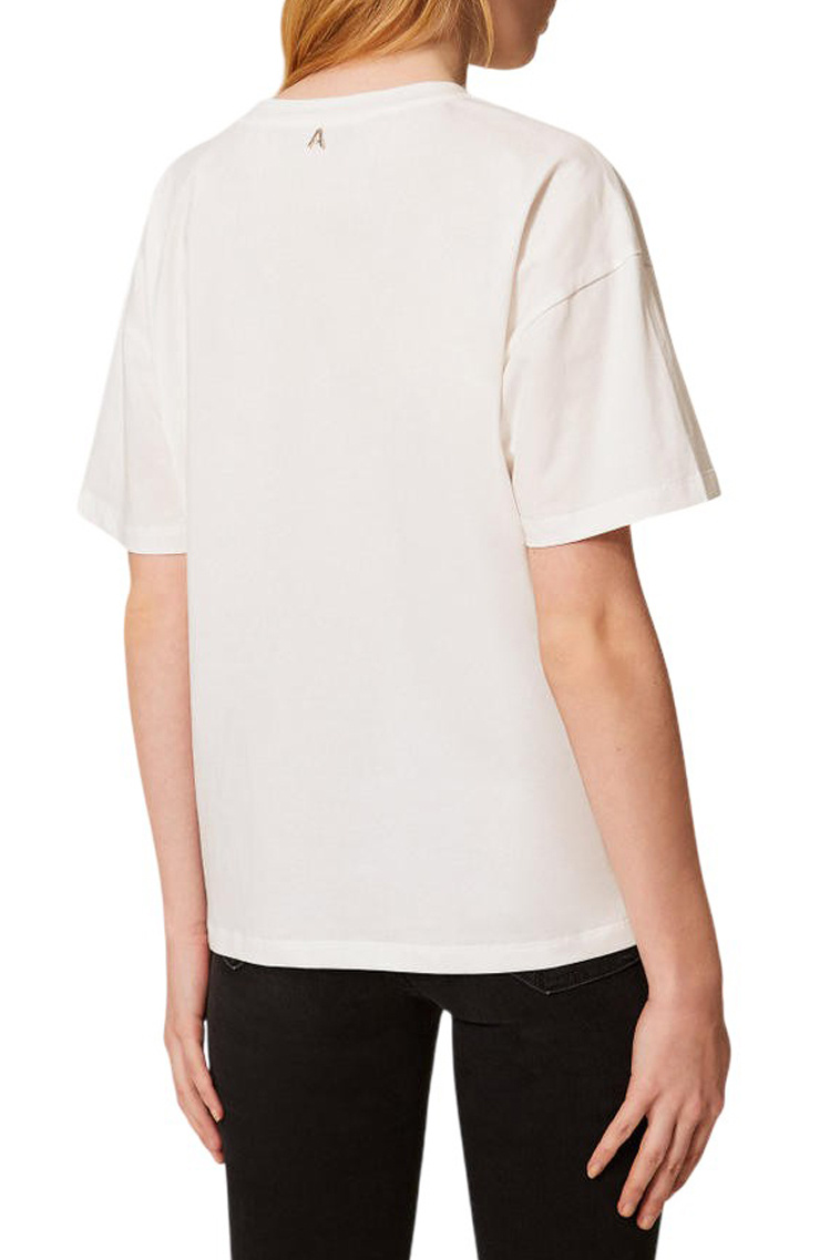 Футболка с декором|Основной цвет:Белый Женский TWINSET Milano Футболка с декором (цвет ), артикул 261AP2165 | Фото 3