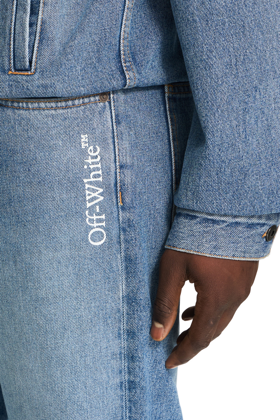 Мужской Off-White Джинсы Half Arrow из хлопка (цвет ), артикул OMYA18JS26DEN0024000 | Фото 5