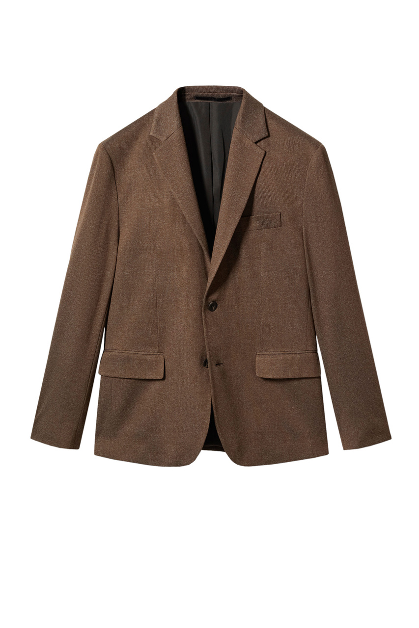 Пиджак ANETO облегающего кроя|Основной цвет:Коричневый|Артикул:47040563 | Фото 1
