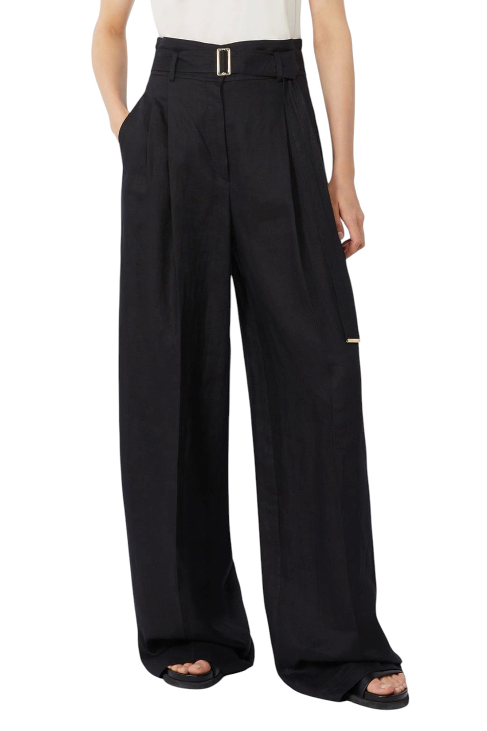 Женский Max Mara Брюки MATERIA изо льна с поясом (цвет ), артикул 2616131092 | Фото 3