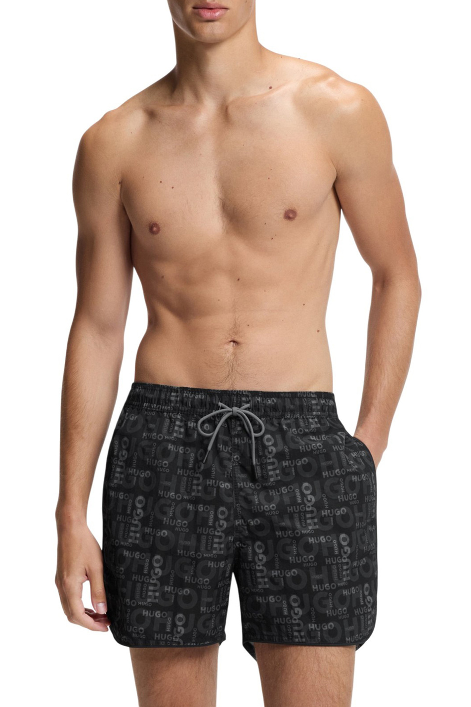 Мужской HUGO Шорты для плавания RIK с принтом (цвет ), артикул 50533795 | Фото 2