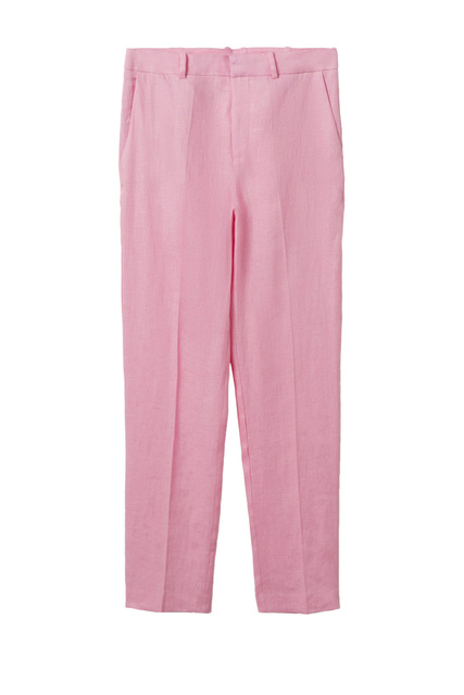 Костюмные льняные брюки BORELI|Основной цвет:Розовый|Артикул:27067106 | Фото 1