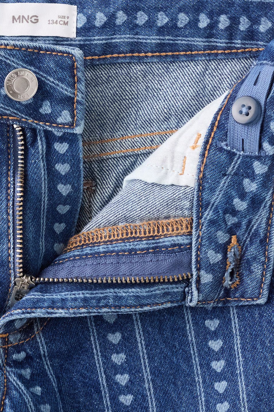 Девочкам Mango Kids Джинсы LOWRISEC с принтом (цвет ), артикул 27002897 | Фото 5