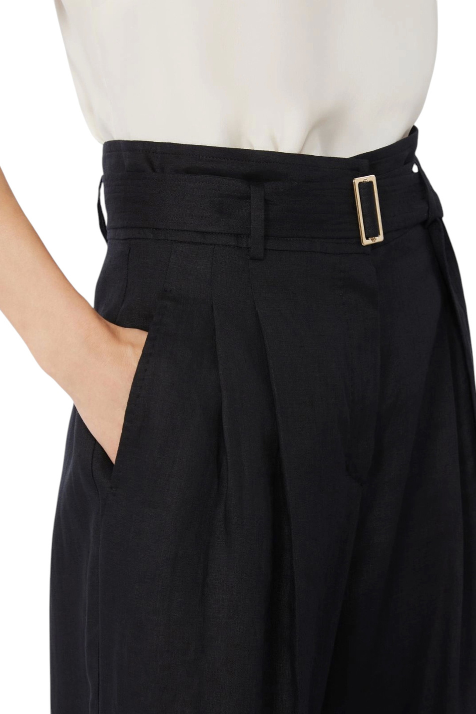 Женский Max Mara Брюки MATERIA изо льна с поясом (цвет ), артикул 2616131092 | Фото 5