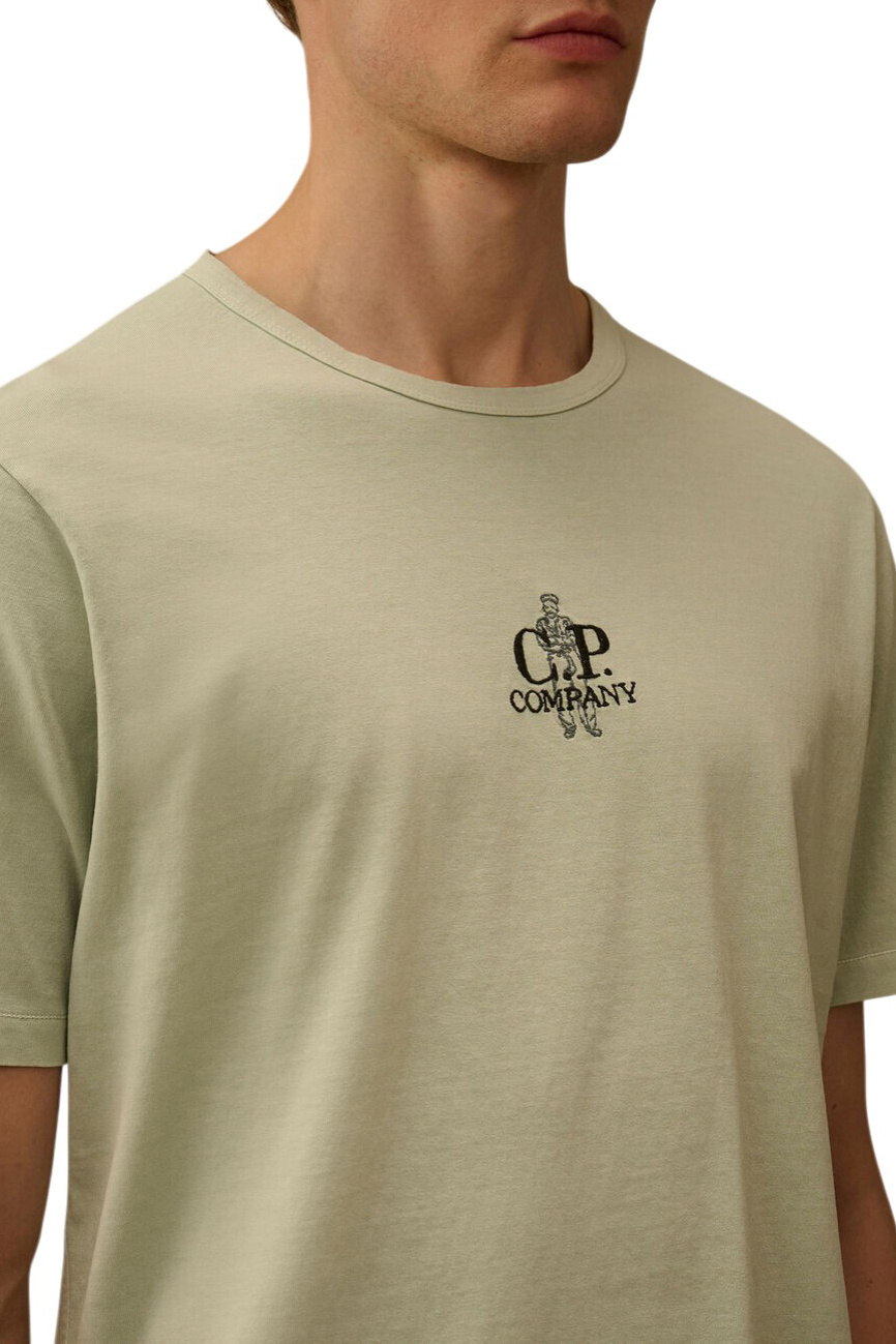 Мужской C.P. Company Футболка с вышивкой (цвет ), артикул 20CMTS215A006057O | Фото 5