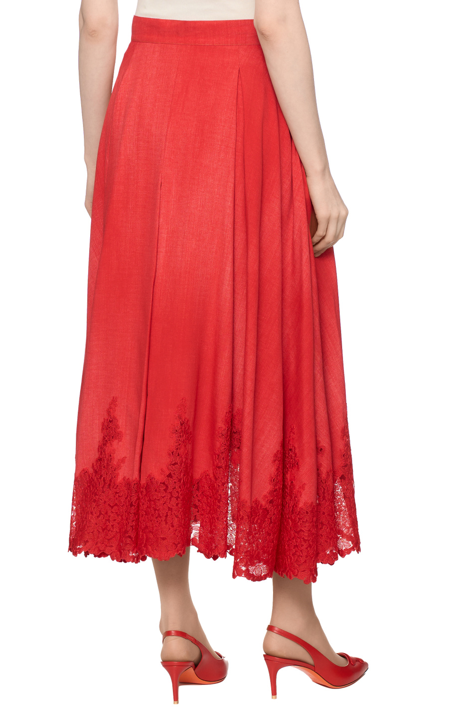 Юбка с кружевом|Основной цвет:Красный Женский ERMANNO SCERVINO Юбка с кружевом (цвет ), артикул D482O355APEMY | Фото 5