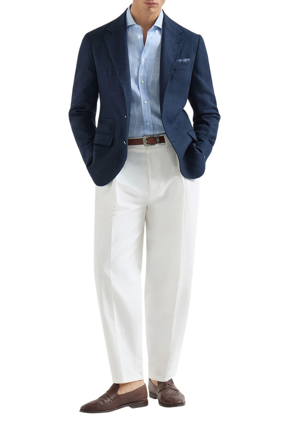 Мужской Brunello Cucinelli Рубашка изо льна (цвет ), артикул MA6860627 | Фото 2