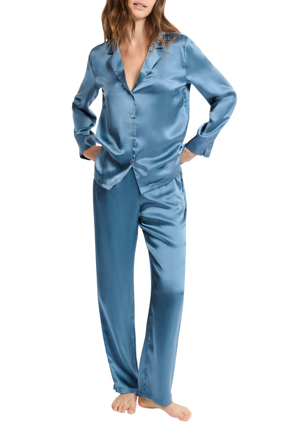 Женский Etam Пижамные брюки PEARLY из натурального шелка (цвет ), артикул 6529637 | Фото 2