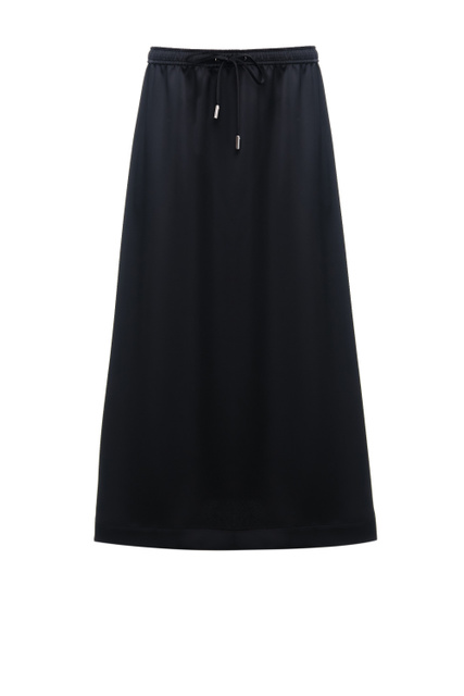 Атласная юбка с кулиской на поясе|Основной цвет:Черный|Артикул:50482702 | Фото 1