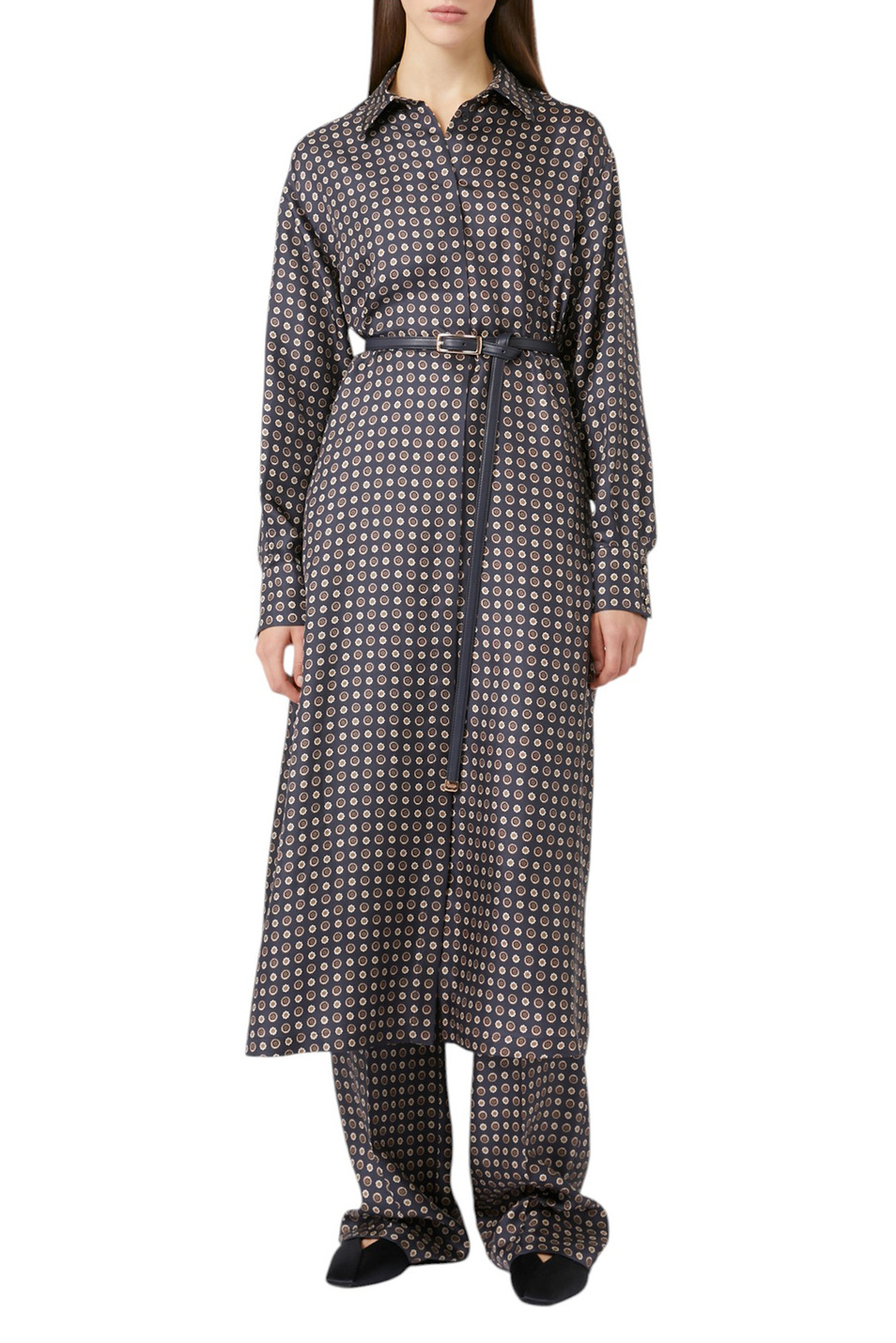 Женский Max Mara Брюки FAUNA из шелка с принтом (цвет ), артикул 2526136071 | Фото 2