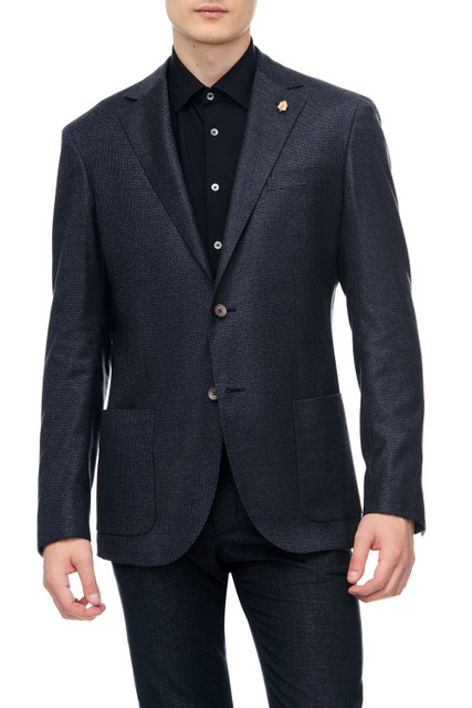 Пиджак с накладными карманами|Основной цвет:Синий|Артикул:90XH02-2817509 | Фото 1