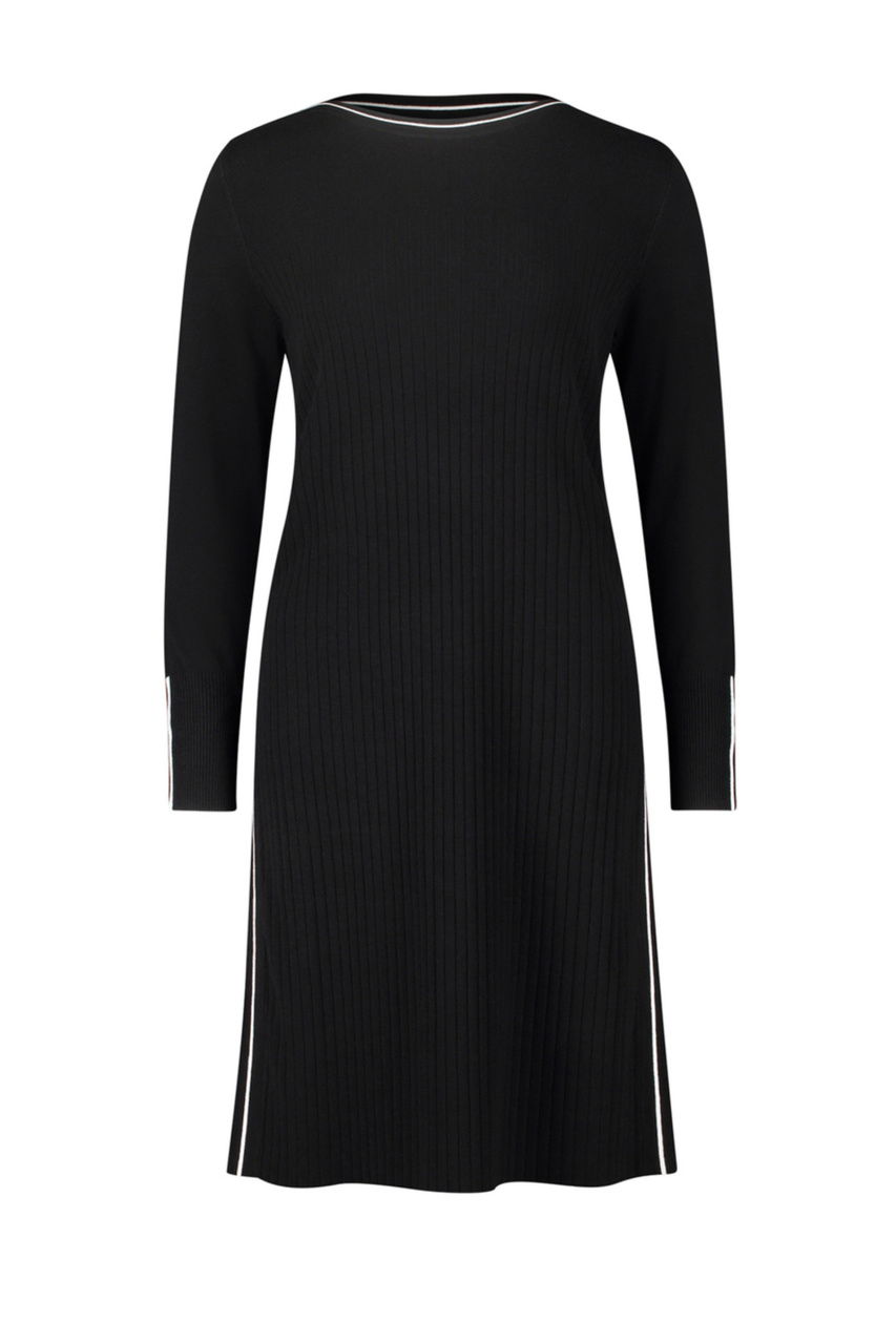Платье трикотажное с вырезом "лодочка"|Основной цвет:Черный|Артикул:5051/2432 | Фото 1