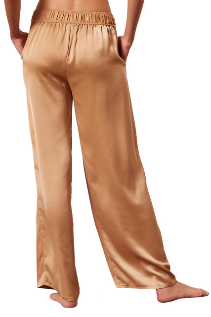 Атласные брюки широкого кроя  ERINA|Основной цвет:Бежевый|Артикул:6528158 | Фото 2