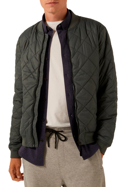 Куртка-бомбер на молнии|Основной цвет:Серый|Артикул:0952907 | Фото 1