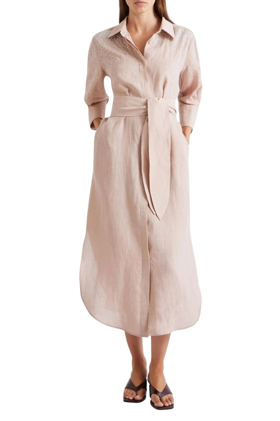 Женский MARELLA Платье-рубашка MLSCALLE из льна (цвет ), артикул 2613221064 | Фото 3