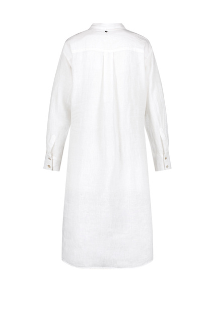 Льняное платье-рубашка|Основной цвет:Белый|Артикул:685008-66427 | Фото 2