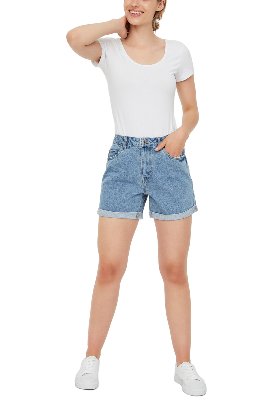 Vero Moda Джинсовые шорты из натурального хлопка (цвет ), артикул 10210384 | Фото 3