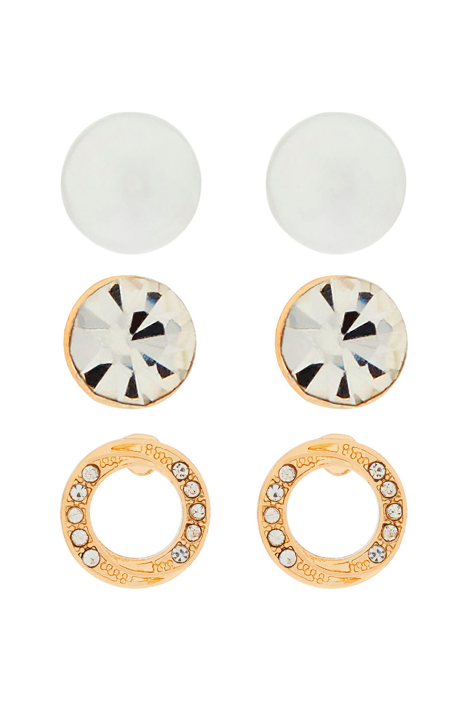 Женский Accessorize Набор серег PEARL & CIRCLE с кристаллами (цвет ), артикул 981075 | Фото 1