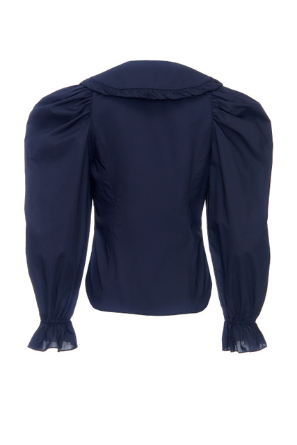 Блузка Marietta из хлопкового поплина с объемными рукавами|Основной цвет:Черный|Артикул:FA210204 | Фото 2