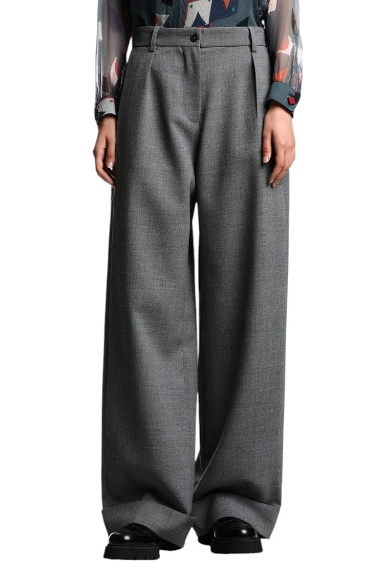 Женский Emporio Armani Брюки-палаццо из шерсти (цвет ), артикул EW003644-TE17036 | Фото 4