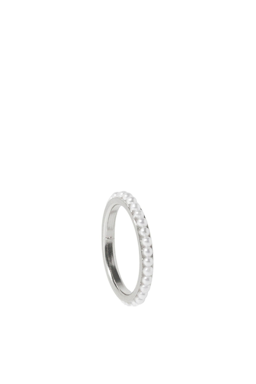 Кольцо с искусственным жемчугом|Основной цвет:Серебристый|Артикул:215503 | Фото 1