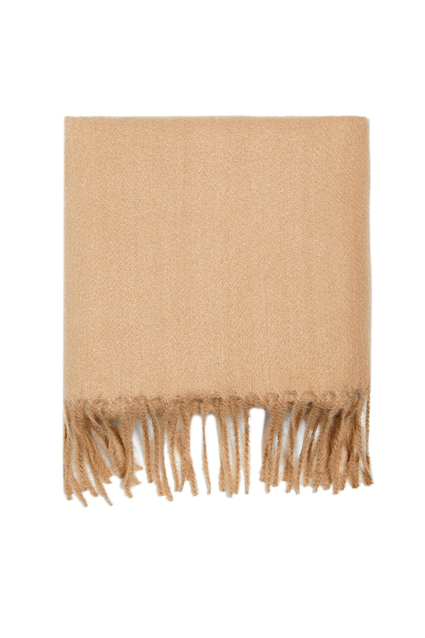 Однотонный шарф BASICLUS с бахромой|Основной цвет:Бежевый|Артикул:37044040 | Фото 1