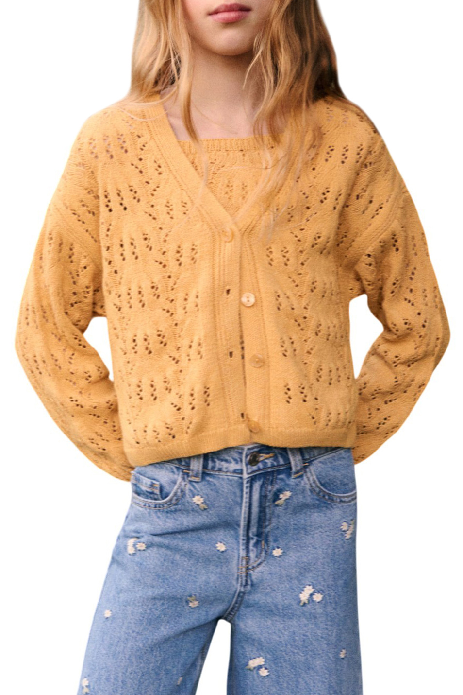 Девочкам Mango Kids Кардиган ISLA с V-образным вырезом (цвет ), артикул 27074423 | Фото 3