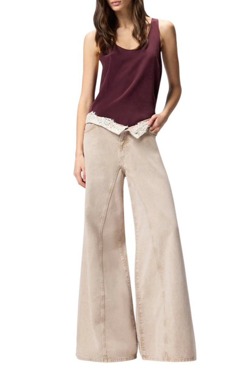 Джинсы WINONA из хлопка с кружевом|Основной цвет:Бежевый Женский Pinko Джинсы WINONA из хлопка с кружевом (цвет ), артикул 106462A364 | Фото 3