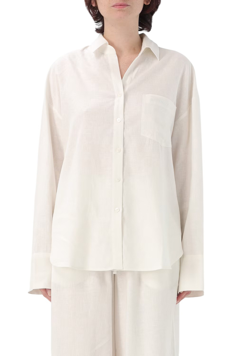 Женский Emporio Armani Рубашка из льна и вискозы (цвет ), артикул EW000815-AF12201 | Фото 4