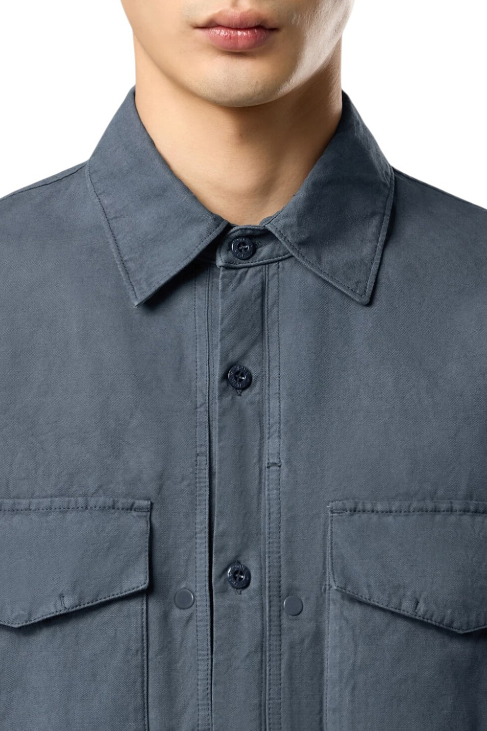 Мужской Stone Island Куртка-рубашка из хлопка и льна (цвет ), артикул L1S151200012-S0F36 | Фото 6