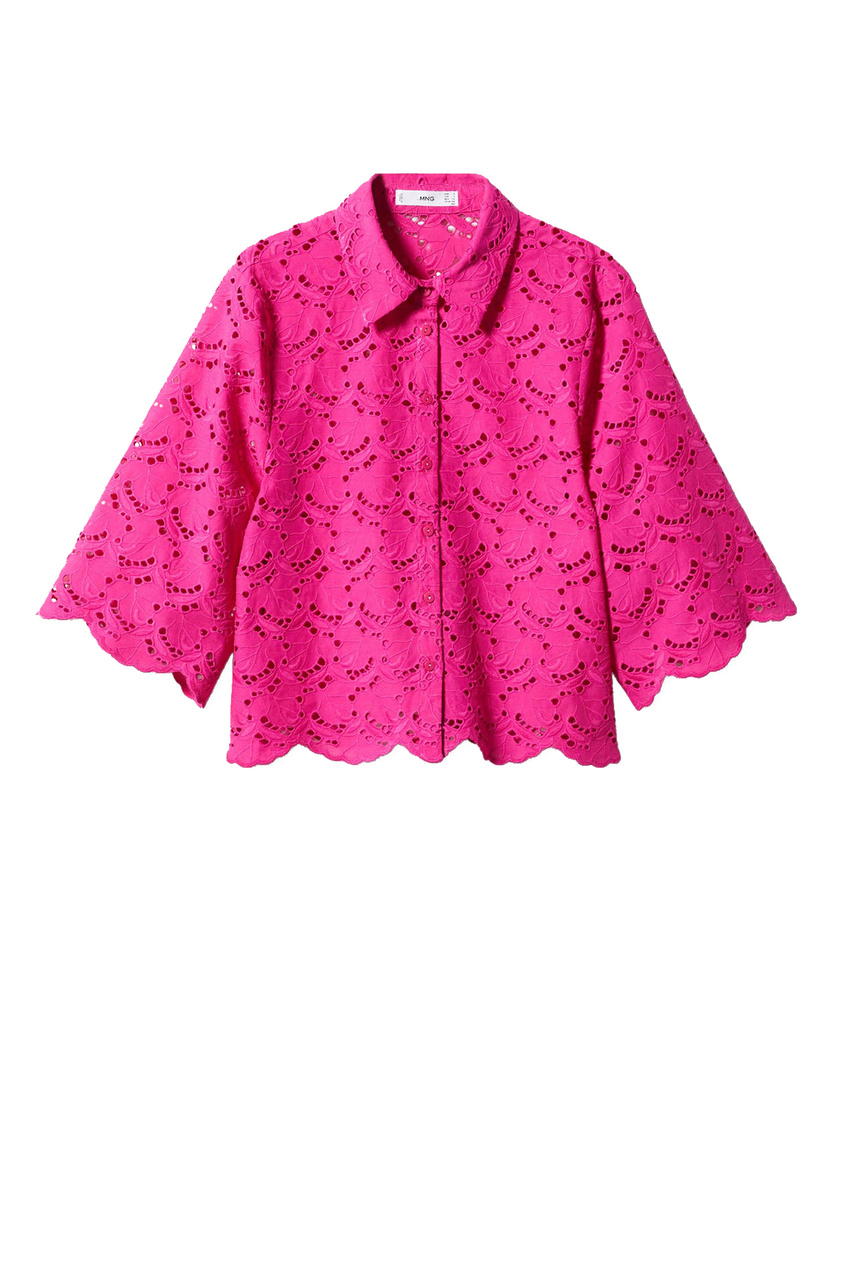 Рубашка APEROL из натурального хлопка с вышивкой|Основной цвет:Фуксия|Артикул:47018635 | Фото 1