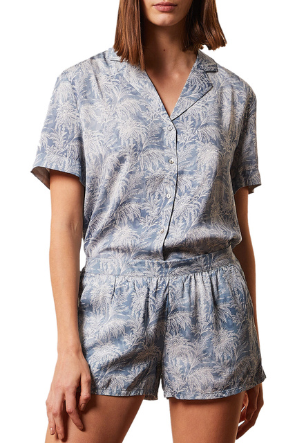 Пижамная рубашка OUMIE SPE с принтом|Основной цвет:Голубой|Артикул:6530906 | Фото 2