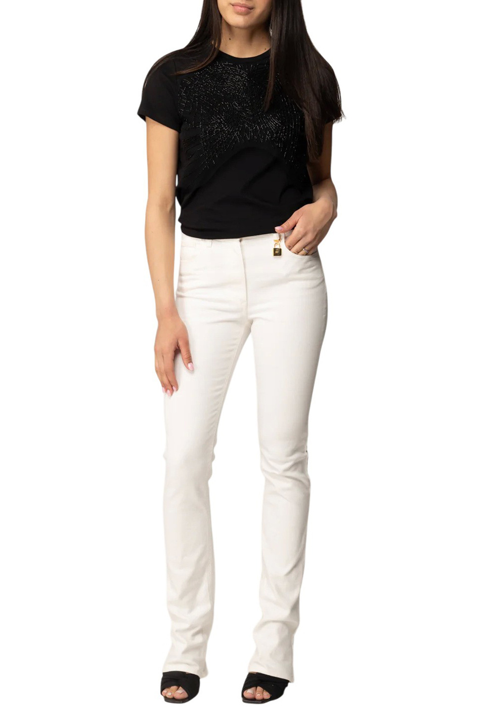 Женский Elisabetta Franchi Футболка из хлопка (цвет ), артикул MA01861E2 | Фото 3