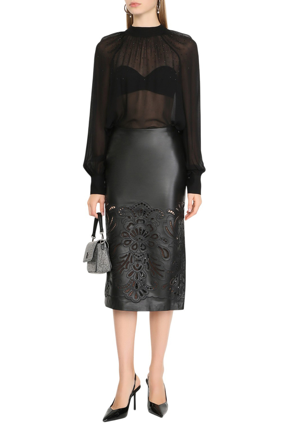 Юбка из искусственной кожи|Основной цвет:Черный Женский Ermanno Firenze Юбка из искусственной кожи (цвет ), артикул D47EO015E5C | Фото 3