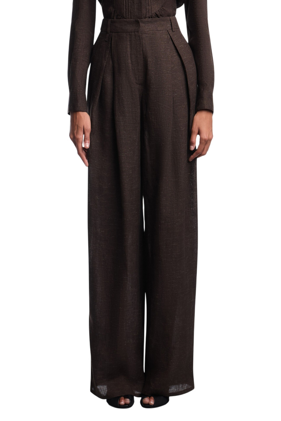 Женский Emporio Armani Брюки из льна (цвет ), артикул EW003763-TE10381 | Фото 4