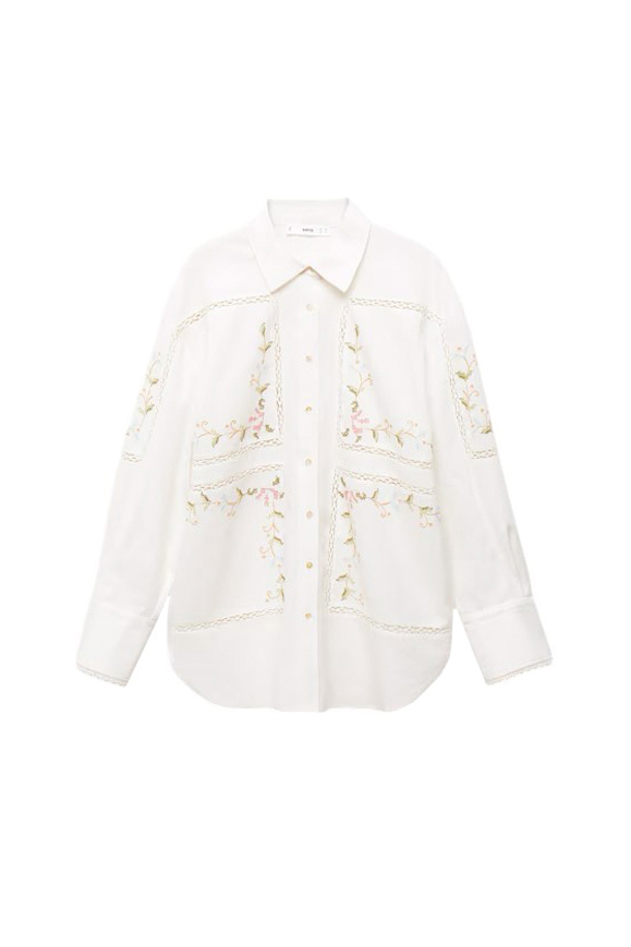 Блузка GARDEN из натурального хлопка с вышивкой|Основной цвет:Белый|Артикул:67007131 | Фото 1