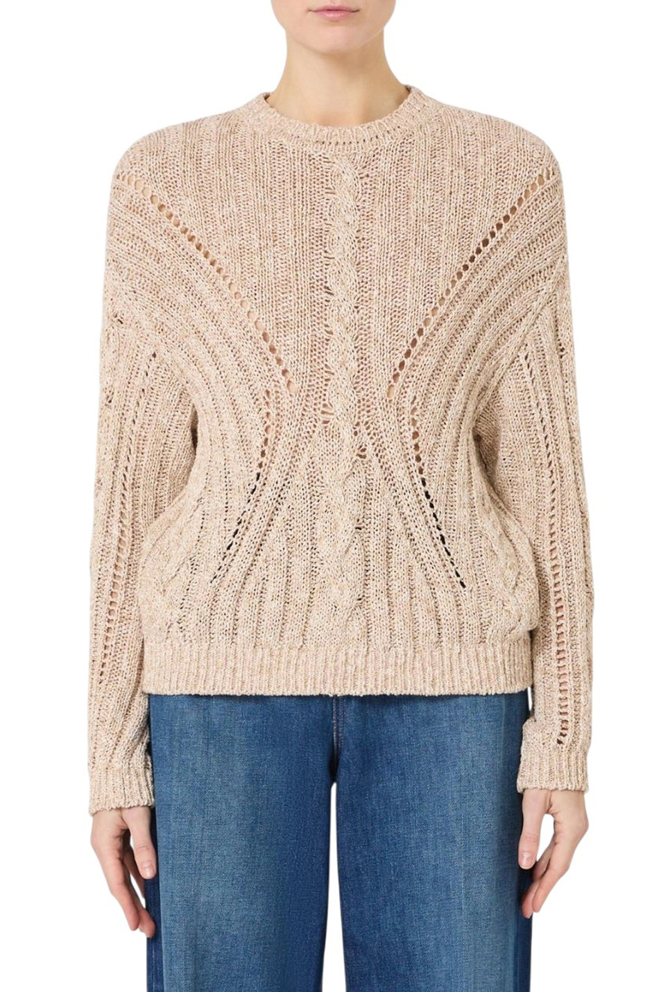Джемпер TIRSI с люрексом|Основной цвет:Бежевый Женский Max Mara Джемпер TIRSI с люрексом (цвет ), артикул 2616361111 | Фото 3