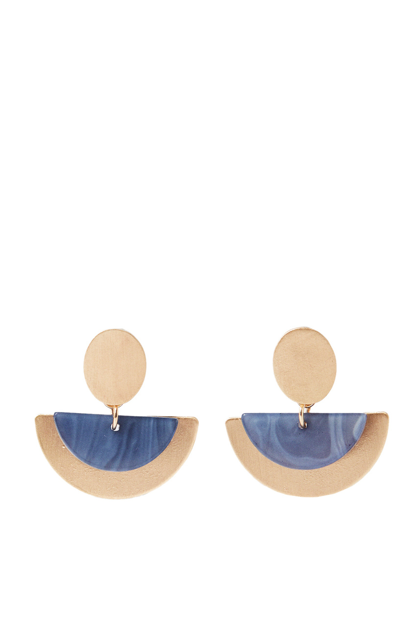 Серьги со смолой|Основной цвет:Синий|Артикул:218903 | Фото 1