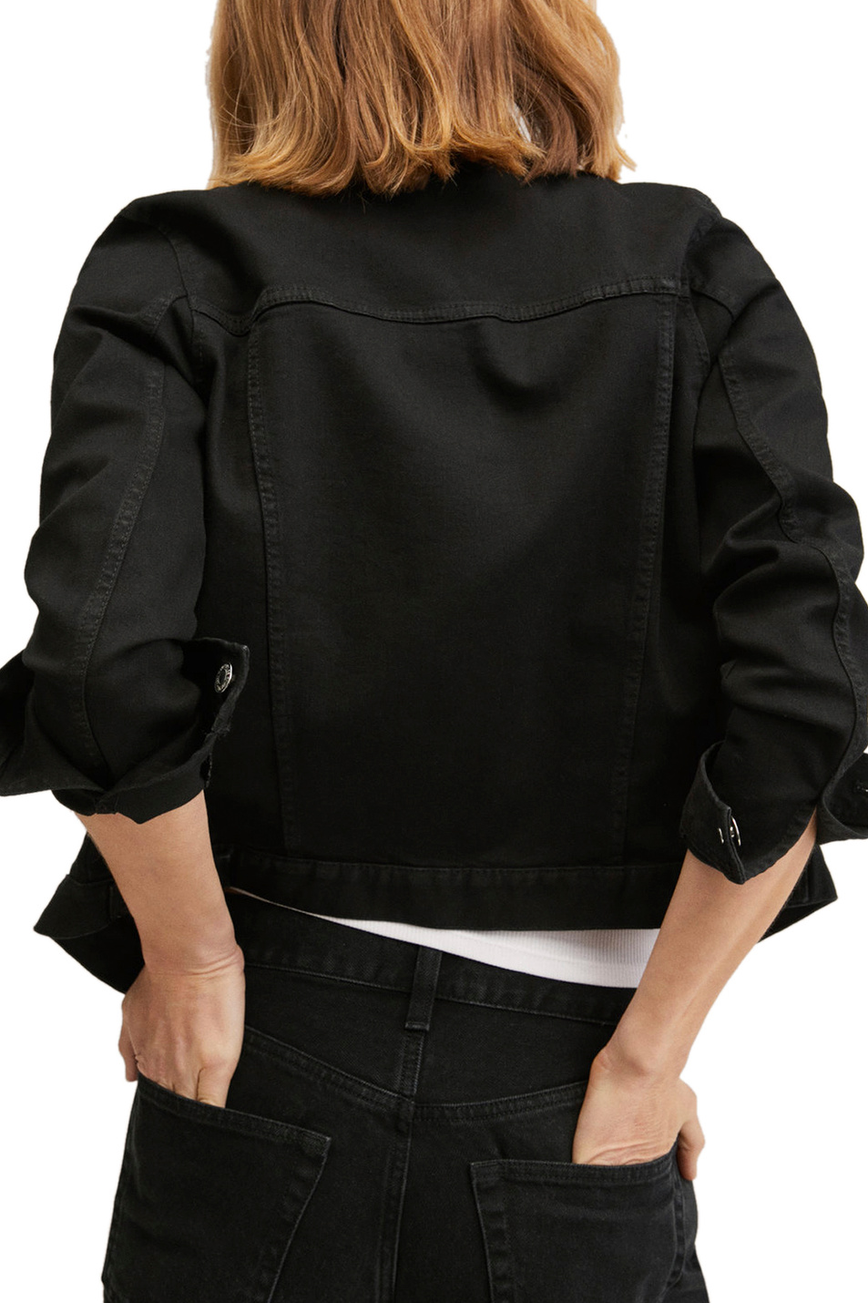 Женский Mango Джинсовая куртка VICKY с накладными карманами (цвет ), артикул 27025765 | Фото 4
