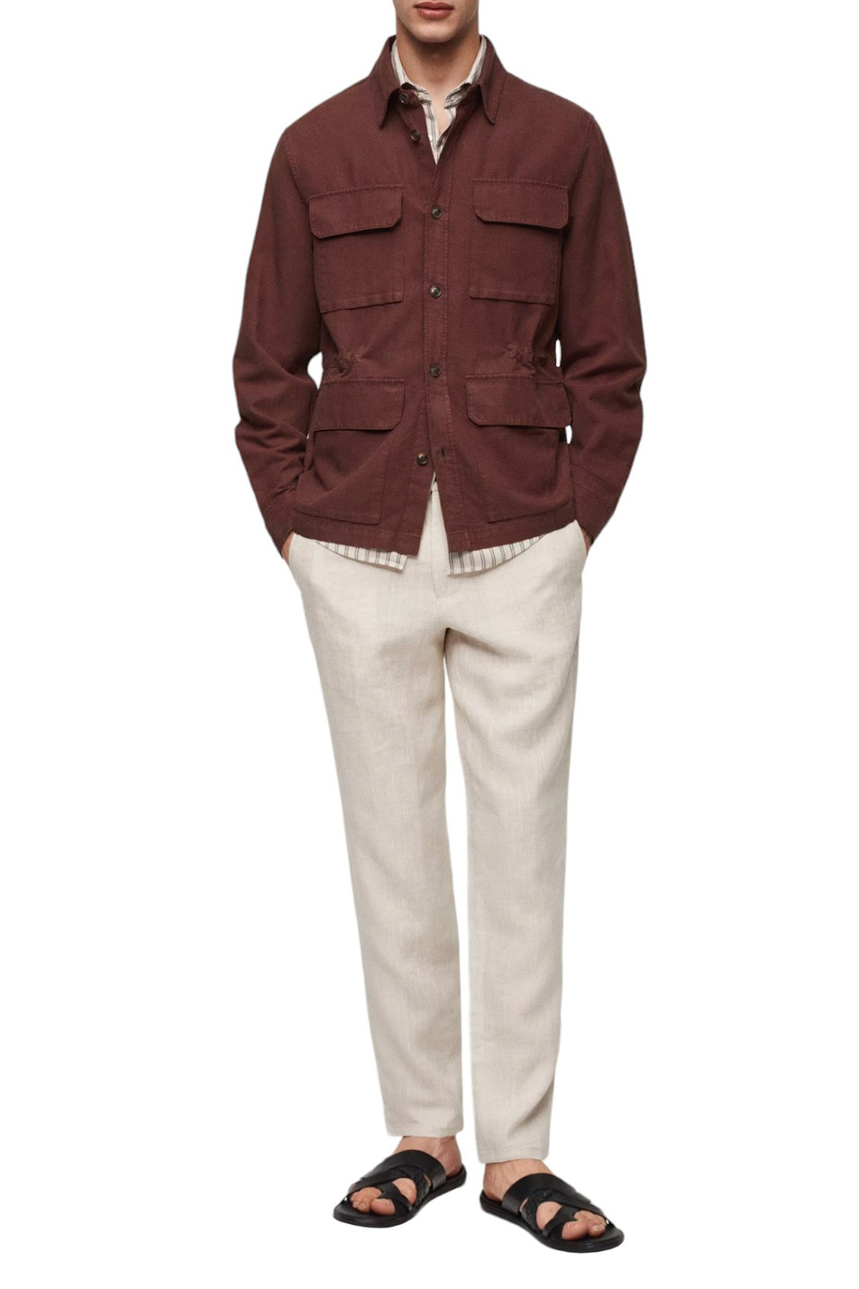 Мужской Mango Man Куртка SANTS из смесового льна (цвет ), артикул 67015981 | Фото 2