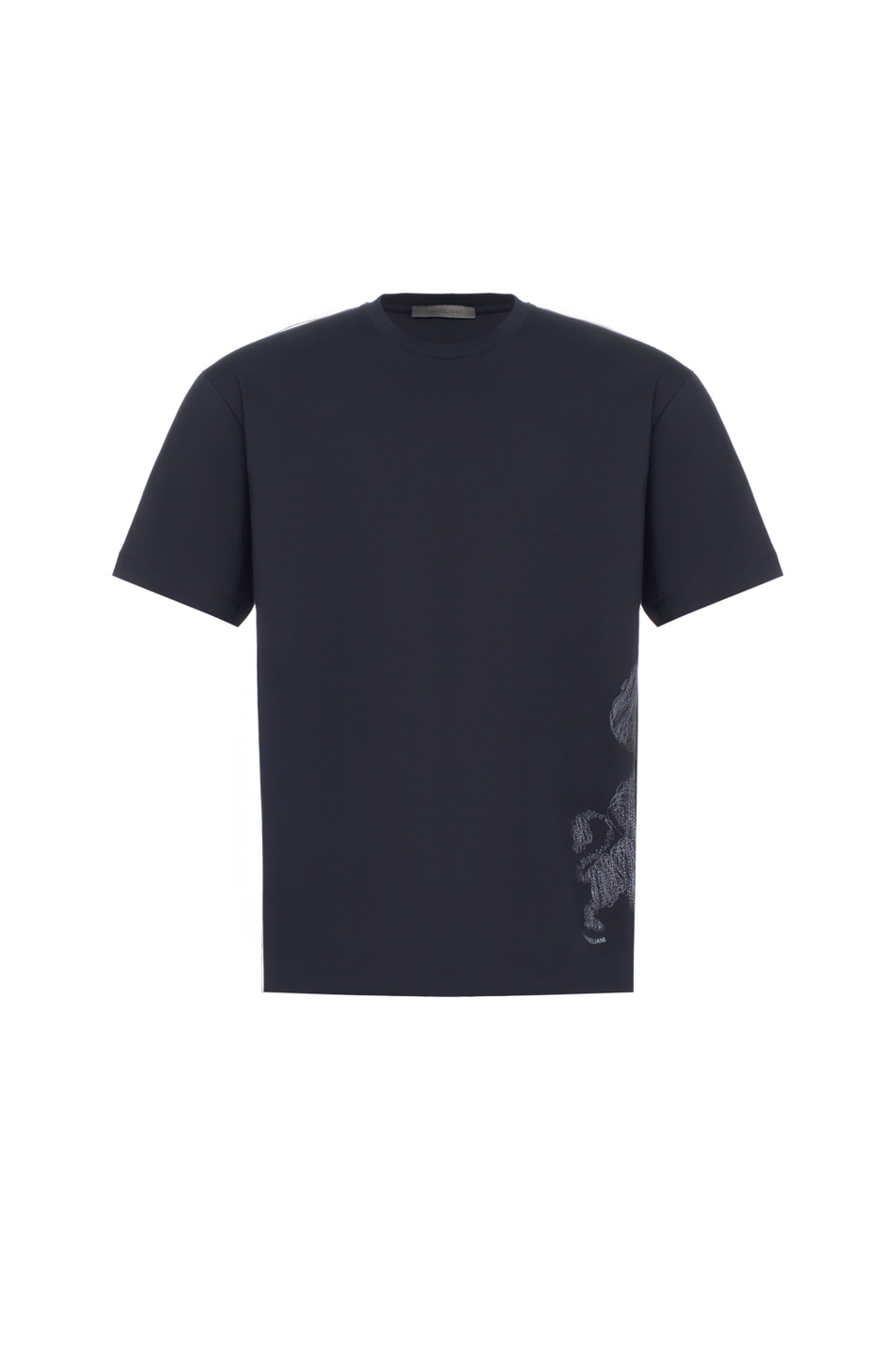 Футболка из натурального хлопка с принтом|Основной цвет:Синий Мужской Corneliani Футболка из натурального хлопка с принтом (цвет ), артикул 27G581-2725037 | Фото 1